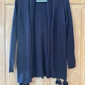 Lilly Pulitzer Navy Open Front Sweater with Tassels. Like new, worn once!